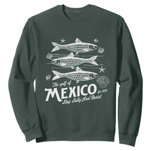 Gulf of Mexico Sweatshirt Golfo de México 1550 Texas Alabama Florida Beach TS10 Dark Forest Green Print Your Wear