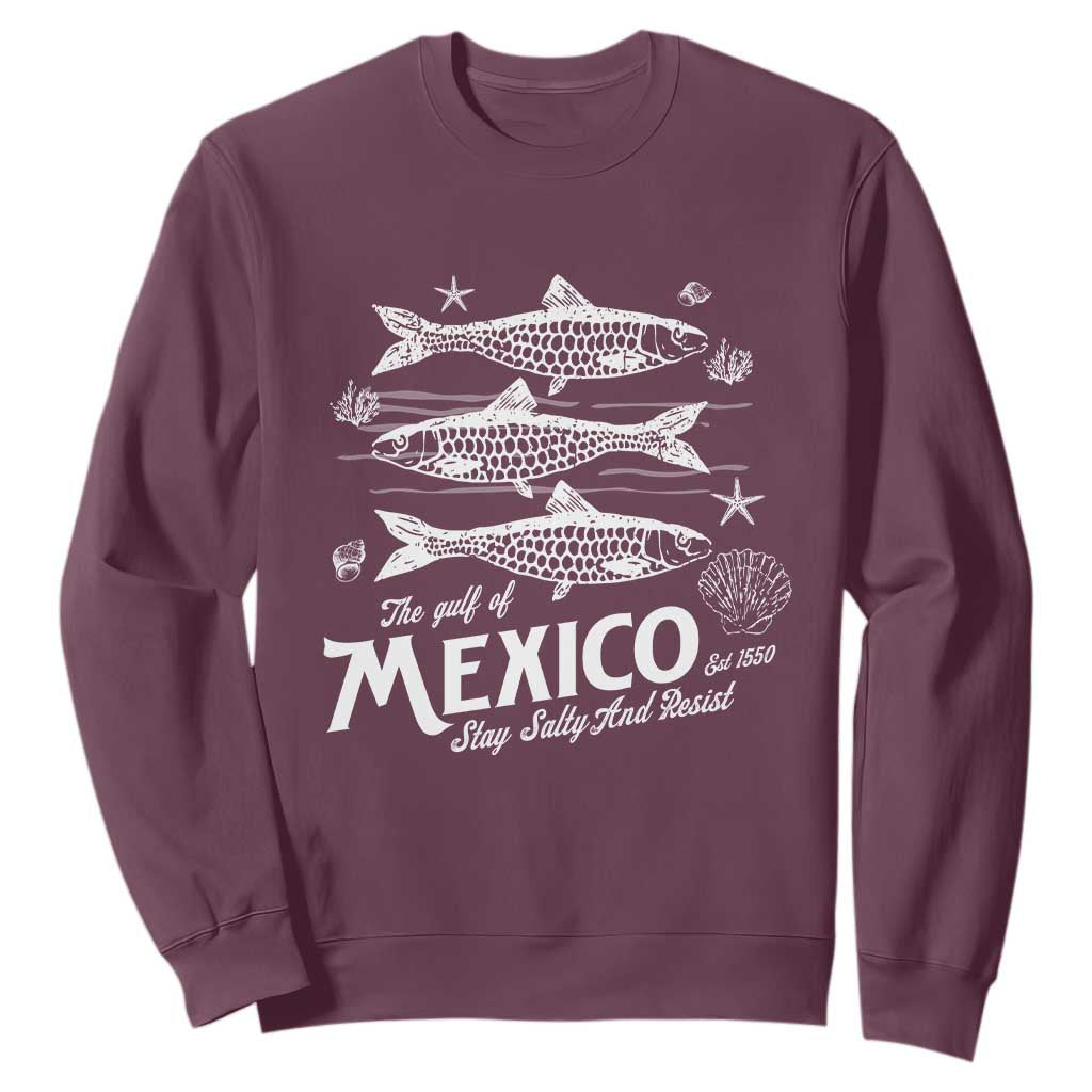 Gulf of Mexico Sweatshirt Golfo de México 1550 Texas Alabama Florida Beach TS10 Maroon Print Your Wear