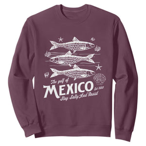 Gulf of Mexico Sweatshirt Golfo de México 1550 Texas Alabama Florida Beach TS10 Maroon Print Your Wear