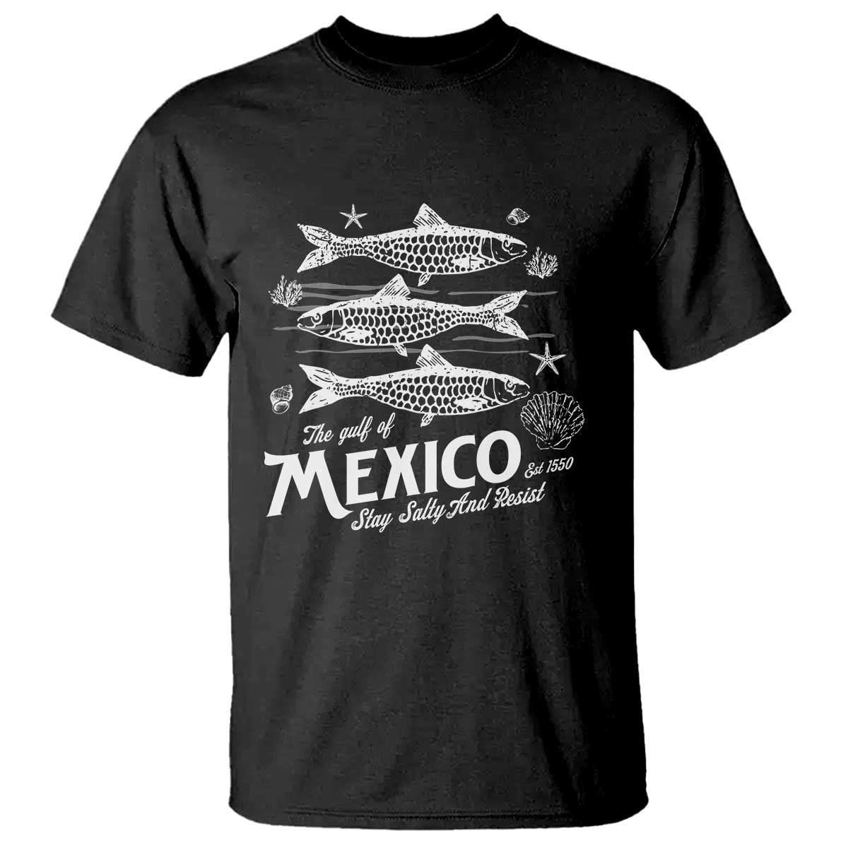 Gulf of Mexico T Shirt Golfo de México 1550 Texas Alabama Florida Beach TS10 Black Print Your Wear