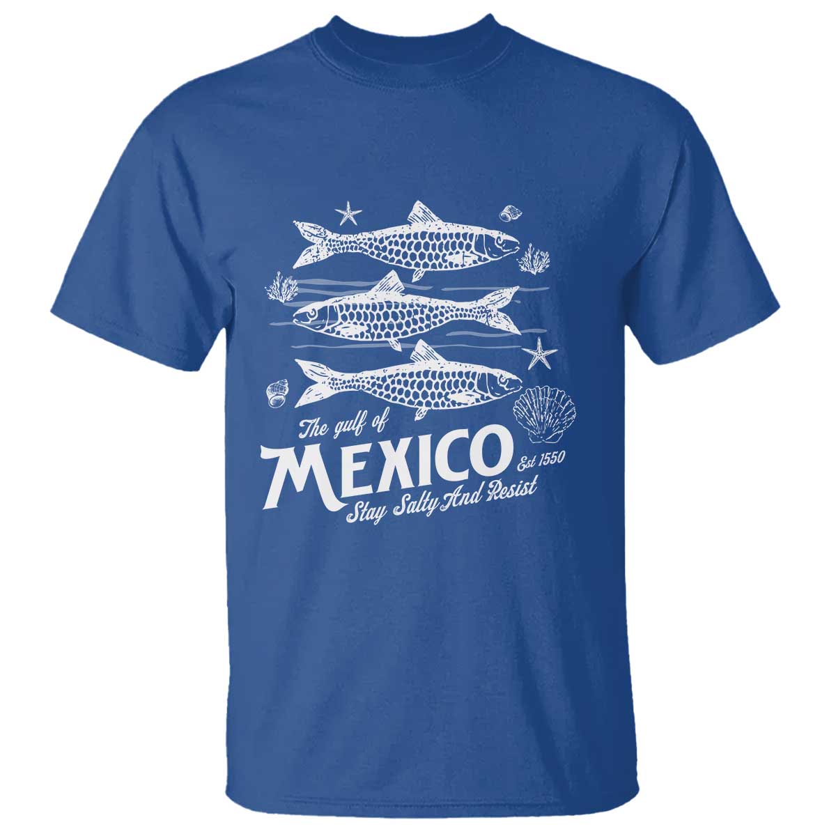 Gulf of Mexico T Shirt Golfo de México 1550 Texas Alabama Florida Beach TS10 Royal Blue Print Your Wear