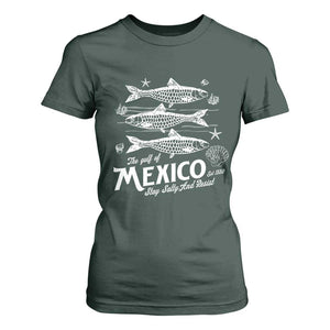 Gulf of Mexico T Shirt For Women Golfo de México 1550 Texas Alabama Florida Beach TS10 Dark Forest Green Print Your Wear
