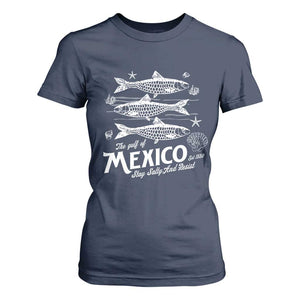 Gulf of Mexico T Shirt For Women Golfo de México 1550 Texas Alabama Florida Beach TS10 Navy Print Your Wear