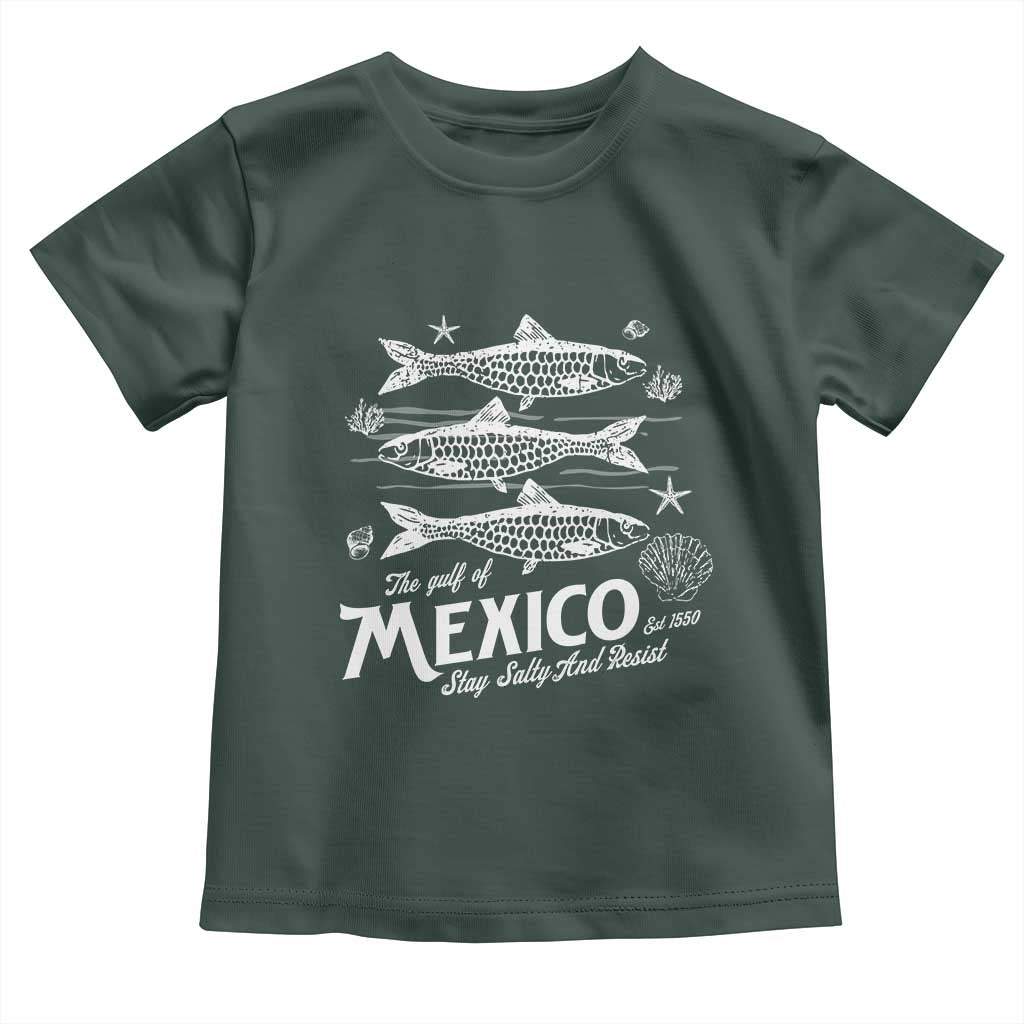 Gulf of Mexico Toddler T Shirt Golfo de México 1550 Texas Alabama Florida Beach TS10 Dark Forest Green Print Your Wear