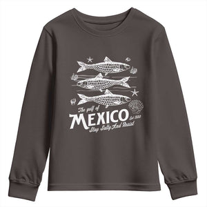 Gulf of Mexico Youth Sweatshirt Golfo de México 1550 Texas Alabama Florida Beach TS10 Dark Chocolate Print Your Wear