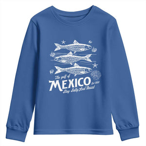 Gulf of Mexico Youth Sweatshirt Golfo de México 1550 Texas Alabama Florida Beach TS10 Royal Blue Print Your Wear