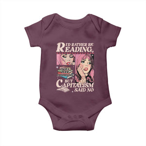 Funny Reading Baby Onesie Hilarious Bookworm Book Lover Reader Gift TS10 Maroon Print Your Wear