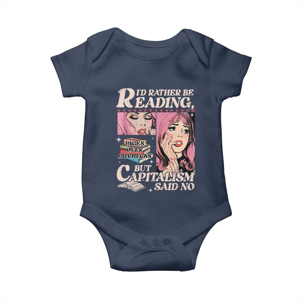 Funny Reading Baby Onesie Hilarious Bookworm Book Lover Reader Gift TS10 Navy Print Your Wear