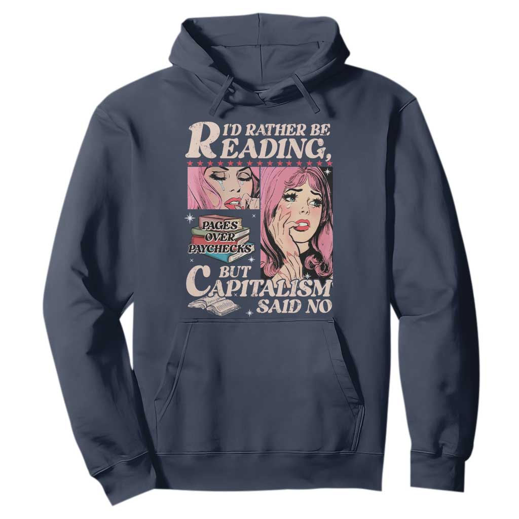 Funny Reading Hoodie Hilarious Bookworm Book Lover Reader Gift TS10 Navy Print Your Wear