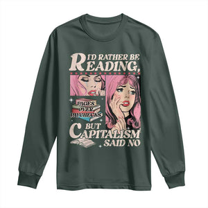 Funny Reading Long Sleeve Shirt Hilarious Bookworm Book Lover Reader Gift TS10 Dark Forest Green Print Your Wear