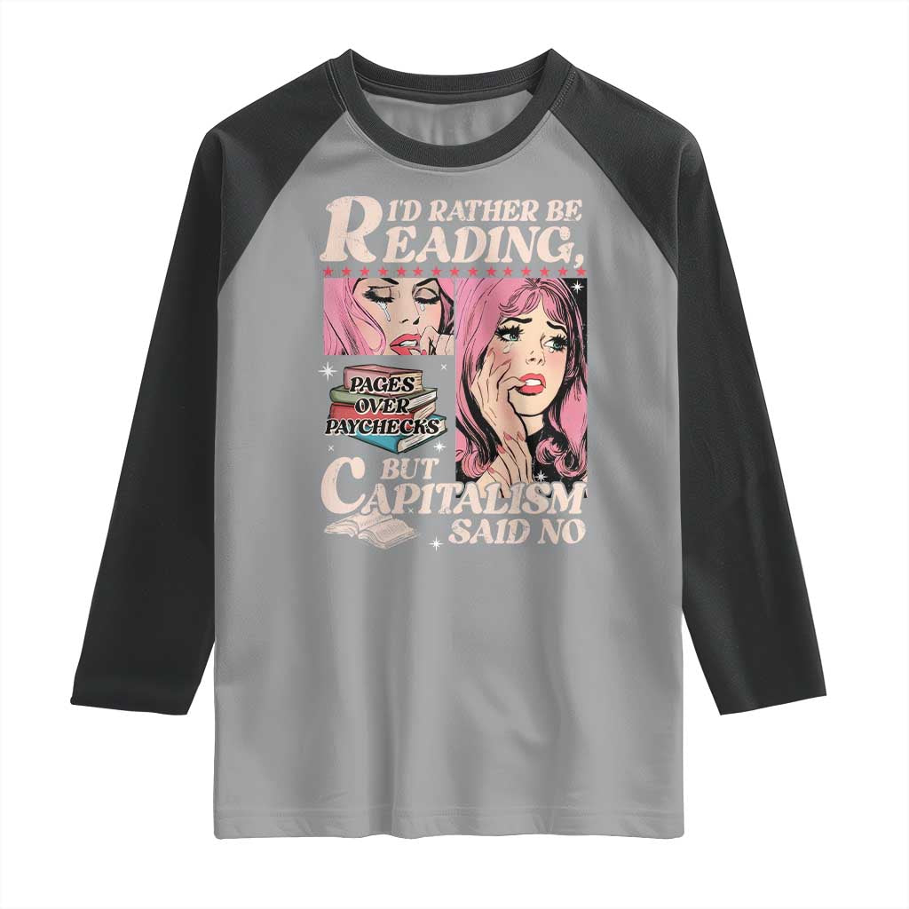 Funny Reading Raglan Shirt Hilarious Bookworm Book Lover Reader Gift TS10 Sport Gray Black Print Your Wear