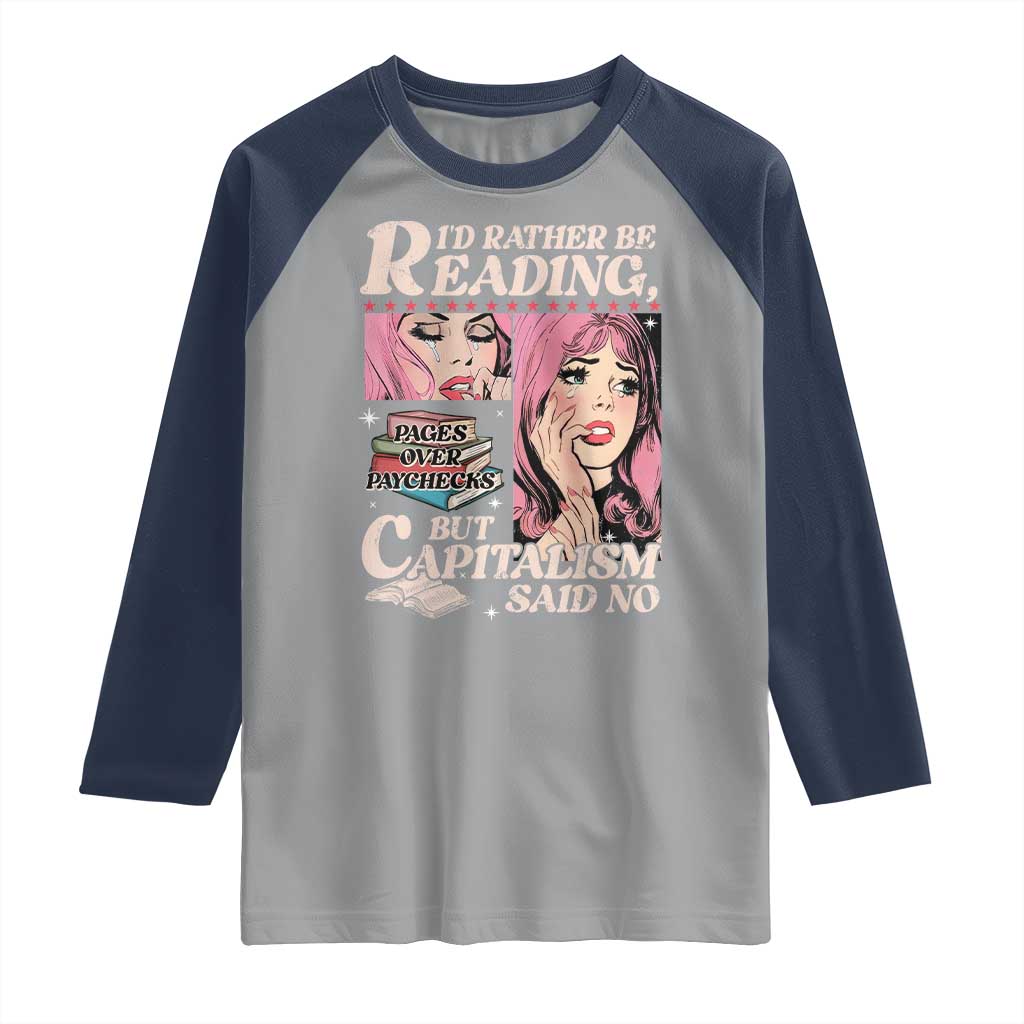 Funny Reading Raglan Shirt Hilarious Bookworm Book Lover Reader Gift TS10 Sport Gray Navy Print Your Wear