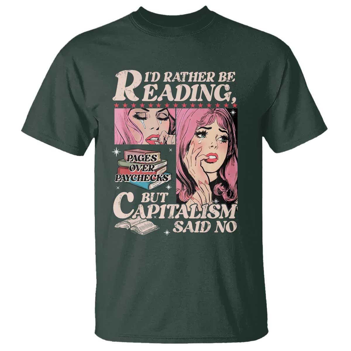 Funny Reading T Shirt Hilarious Bookworm Book Lover Reader Gift TS10 Dark Forest Green Print Your Wear