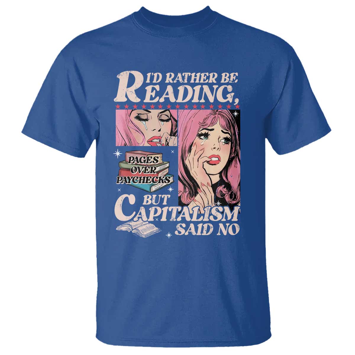 Funny Reading T Shirt Hilarious Bookworm Book Lover Reader Gift TS10 Royal Blue Print Your Wear