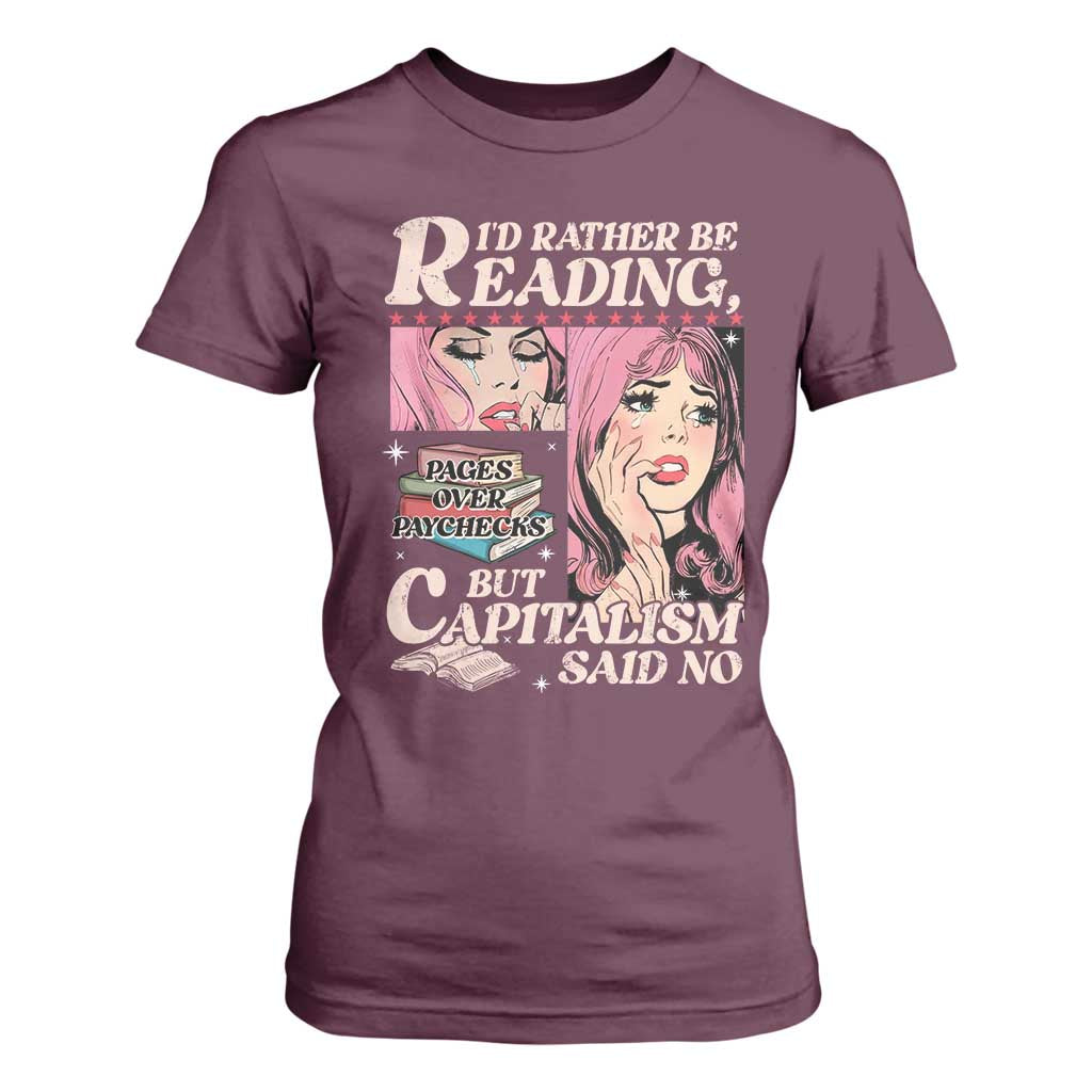 Funny Reading T Shirt For Women Hilarious Bookworm Book Lover Reader Gift TS10 Maroon Print Your Wear