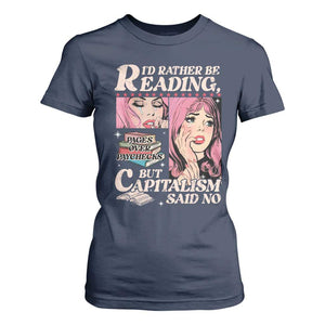 Funny Reading T Shirt For Women Hilarious Bookworm Book Lover Reader Gift TS10 Navy Print Your Wear