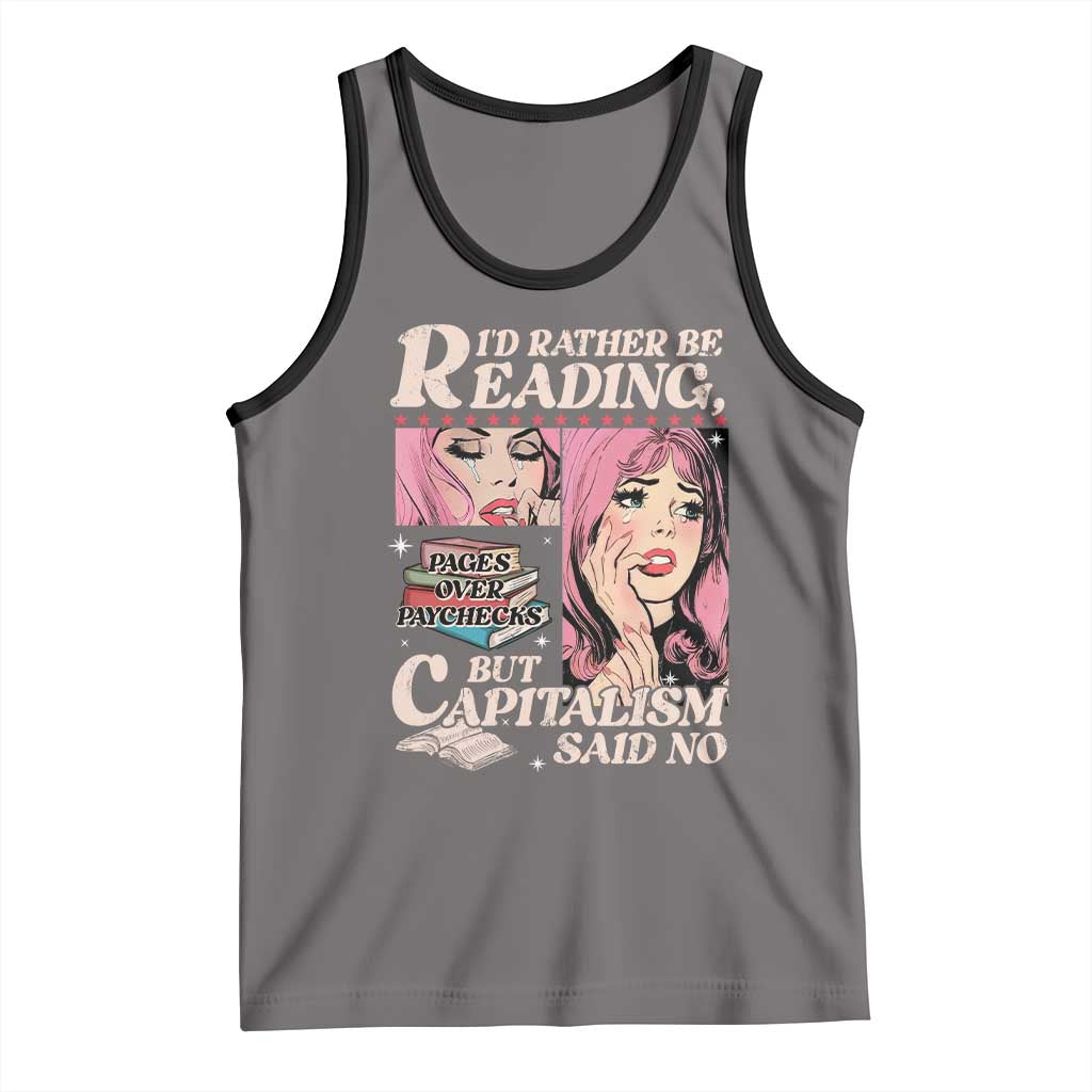 Funny Reading Tank Top Hilarious Bookworm Book Lover Reader Gift TS10 Deep Heather Black Print Your Wear