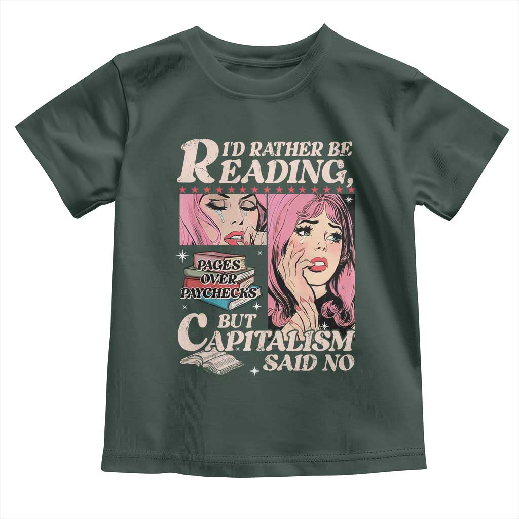 Funny Reading Toddler T Shirt Hilarious Bookworm Book Lover Reader Gift TS10 Dark Forest Green Print Your Wear
