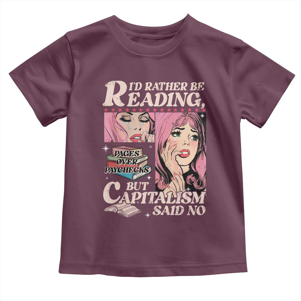 Funny Reading Toddler T Shirt Hilarious Bookworm Book Lover Reader Gift TS10 Maroon Print Your Wear