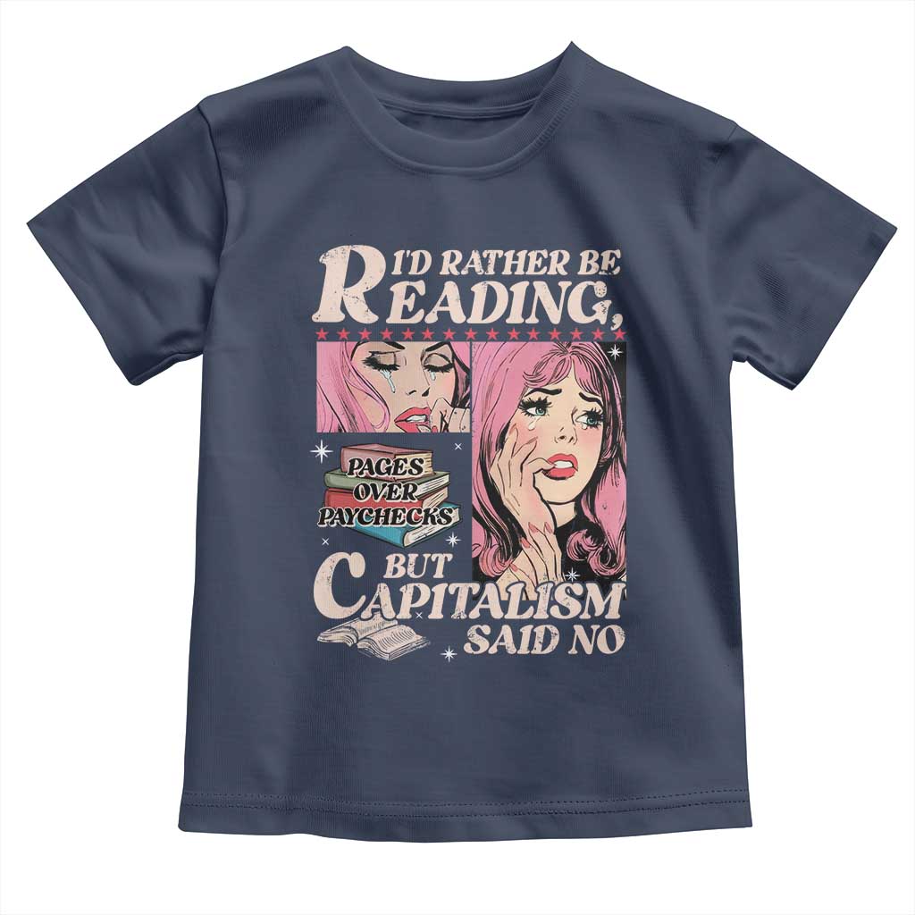 Funny Reading Toddler T Shirt Hilarious Bookworm Book Lover Reader Gift TS10 Navy Print Your Wear