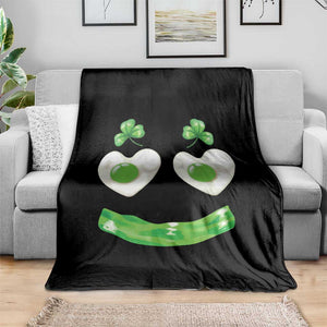 Funny Irish St Patricks Day Shamrock Throw Blanket Green Eggs Smile Brunch Breakfast TS10 Print Your Wear