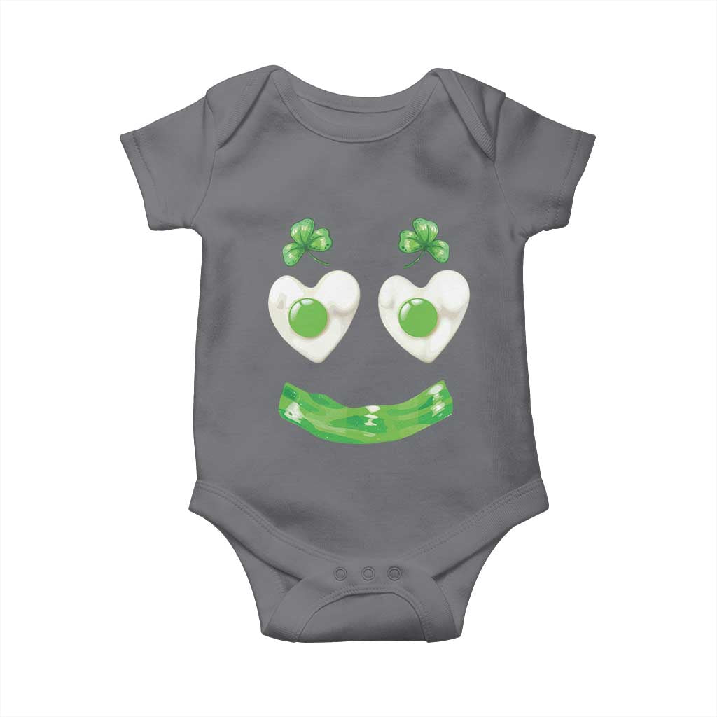 Funny Irish St Patricks Day Shamrock Baby Onesie Green Eggs Smile Brunch Breakfast TS10 Charcoal Print Your Wear
