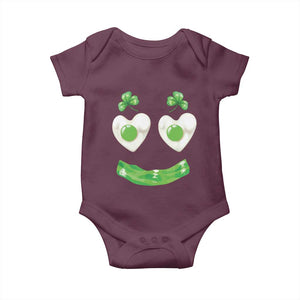 Funny Irish St Patricks Day Shamrock Baby Onesie Green Eggs Smile Brunch Breakfast TS10 Maroon Print Your Wear