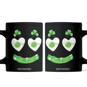 Funny Irish St Patricks Day Shamrock Coffee Mug Green Eggs Smile Brunch Breakfast TS10 Black Print Your Wear