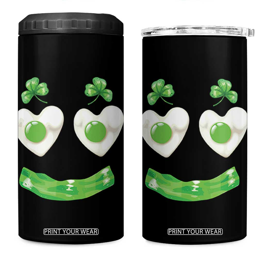 Funny Irish St Patricks Day Shamrock 4 in 1 Can Cooler Tumbler Green Eggs Smile Brunch Breakfast TS10 One Size: 16 oz Black Print Your Wear