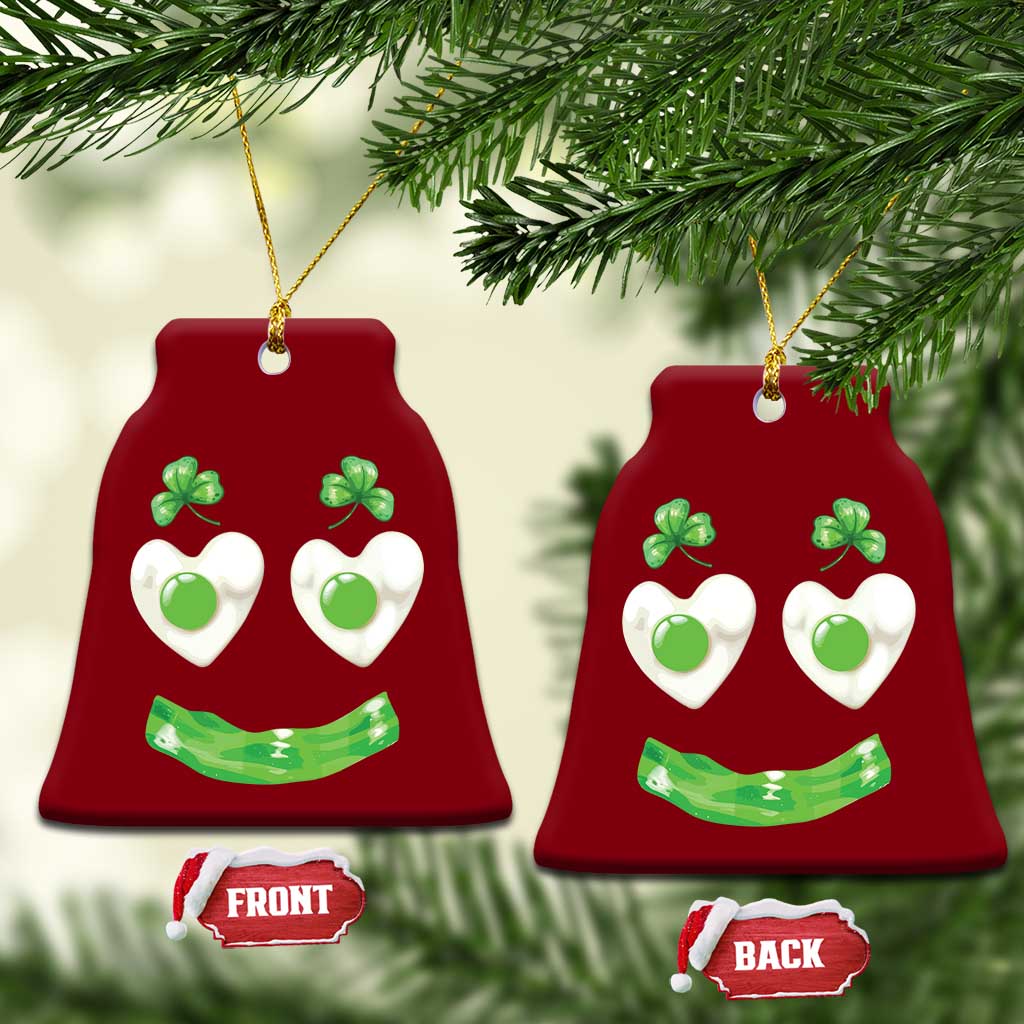 Funny Irish St Patricks Day Shamrock Ceramic Ornament Green Eggs Smile Brunch Breakfast TS10 Print Your Wear