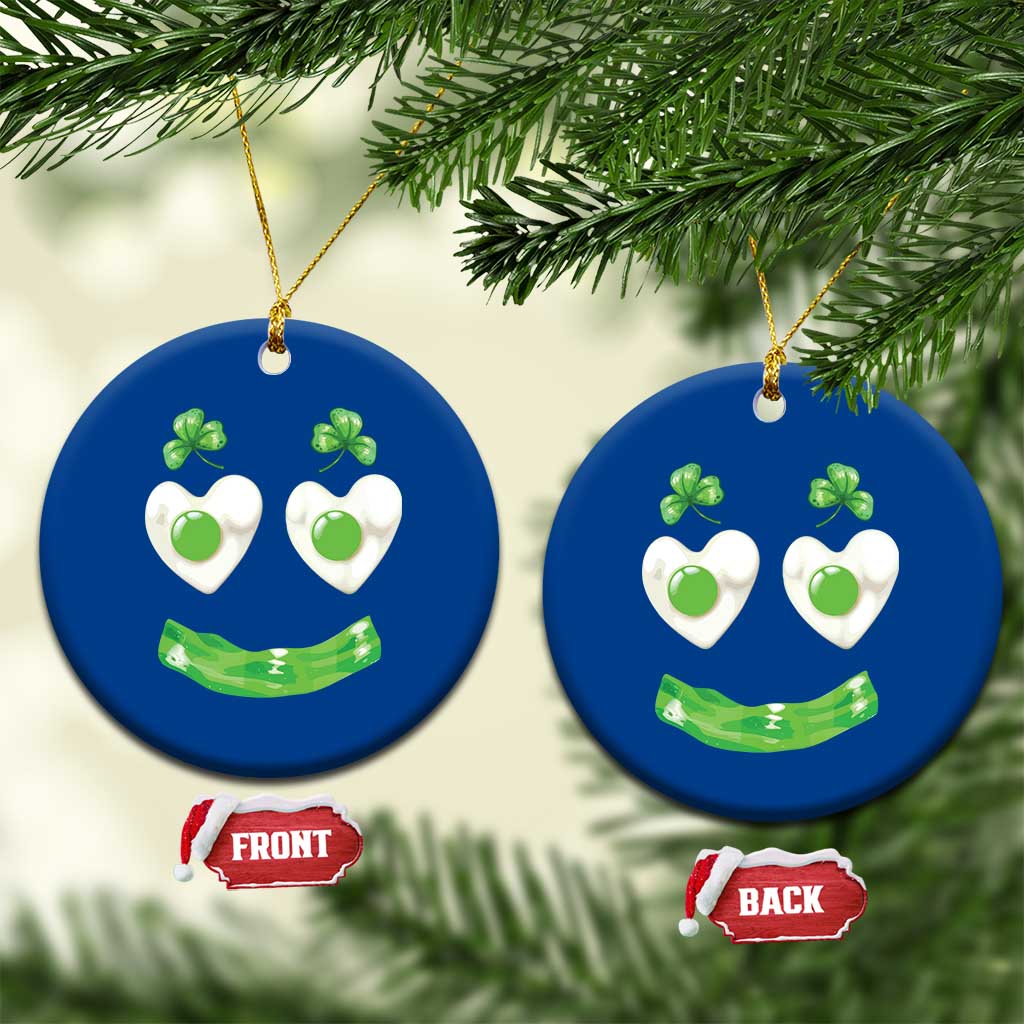 Funny Irish St Patricks Day Shamrock Ceramic Ornament Green Eggs Smile Brunch Breakfast TS10 1pc Blue Print Your Wear