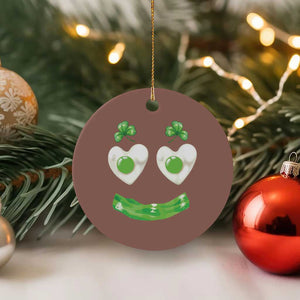 Funny Irish St Patricks Day Shamrock Ceramic Ornament Green Eggs Smile Brunch Breakfast TS10 1pc Mocha Print Your Wear