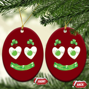Funny Irish St Patricks Day Shamrock Ceramic Ornament Green Eggs Smile Brunch Breakfast TS10 Print Your Wear