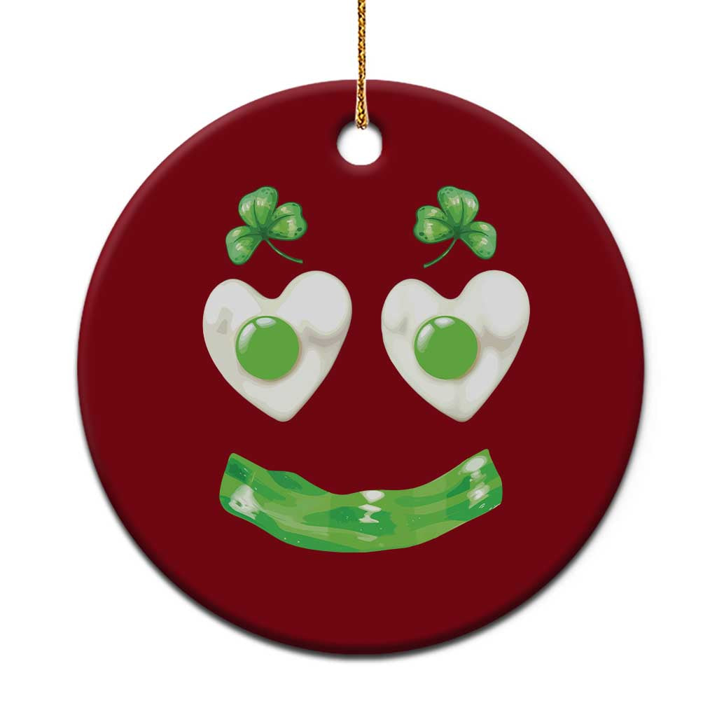 Funny Irish St Patricks Day Shamrock Ceramic Ornament Green Eggs Smile Brunch Breakfast TS10 1pc Red Print Your Wear