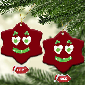 Funny Irish St Patricks Day Shamrock Ceramic Ornament Green Eggs Smile Brunch Breakfast TS10 Print Your Wear