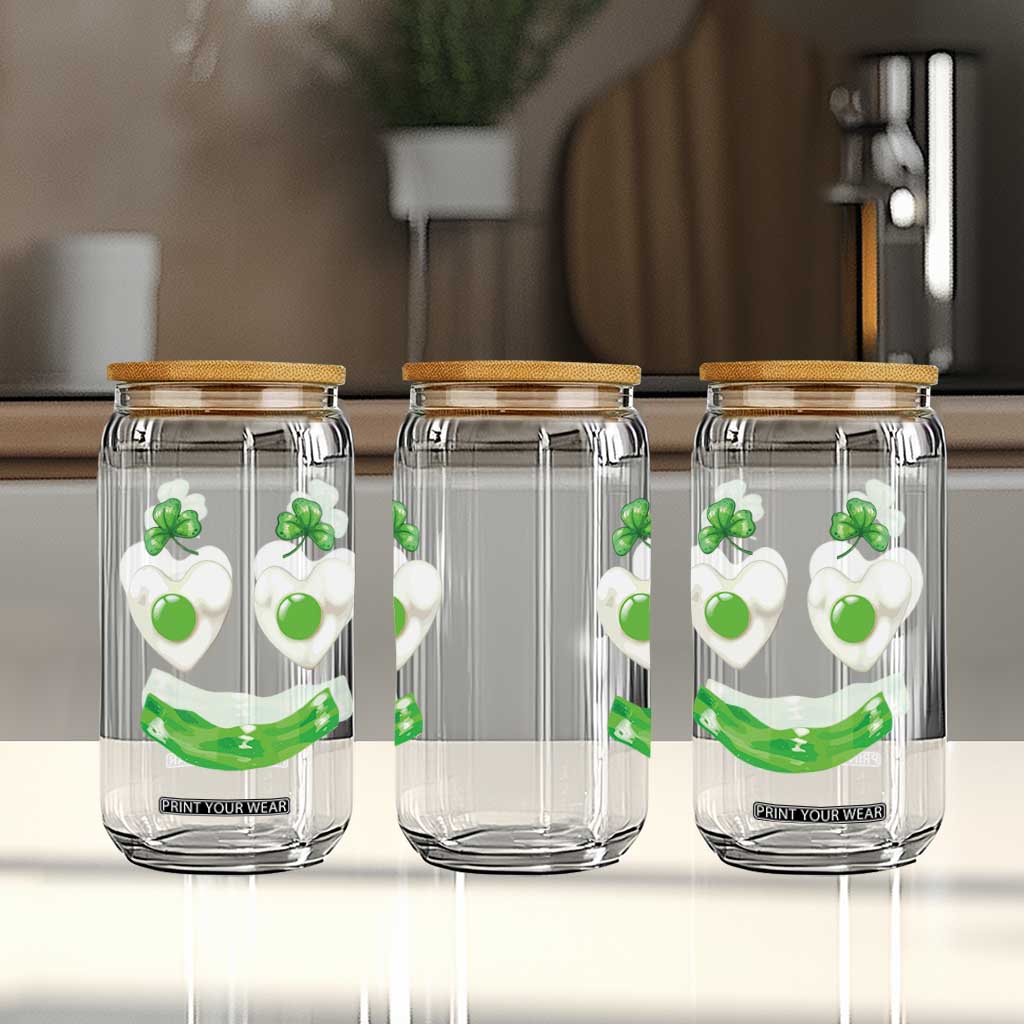 Funny Irish St Patricks Day Shamrock Glass Can Green Eggs Smile Brunch Breakfast TS10 Print Your Wear