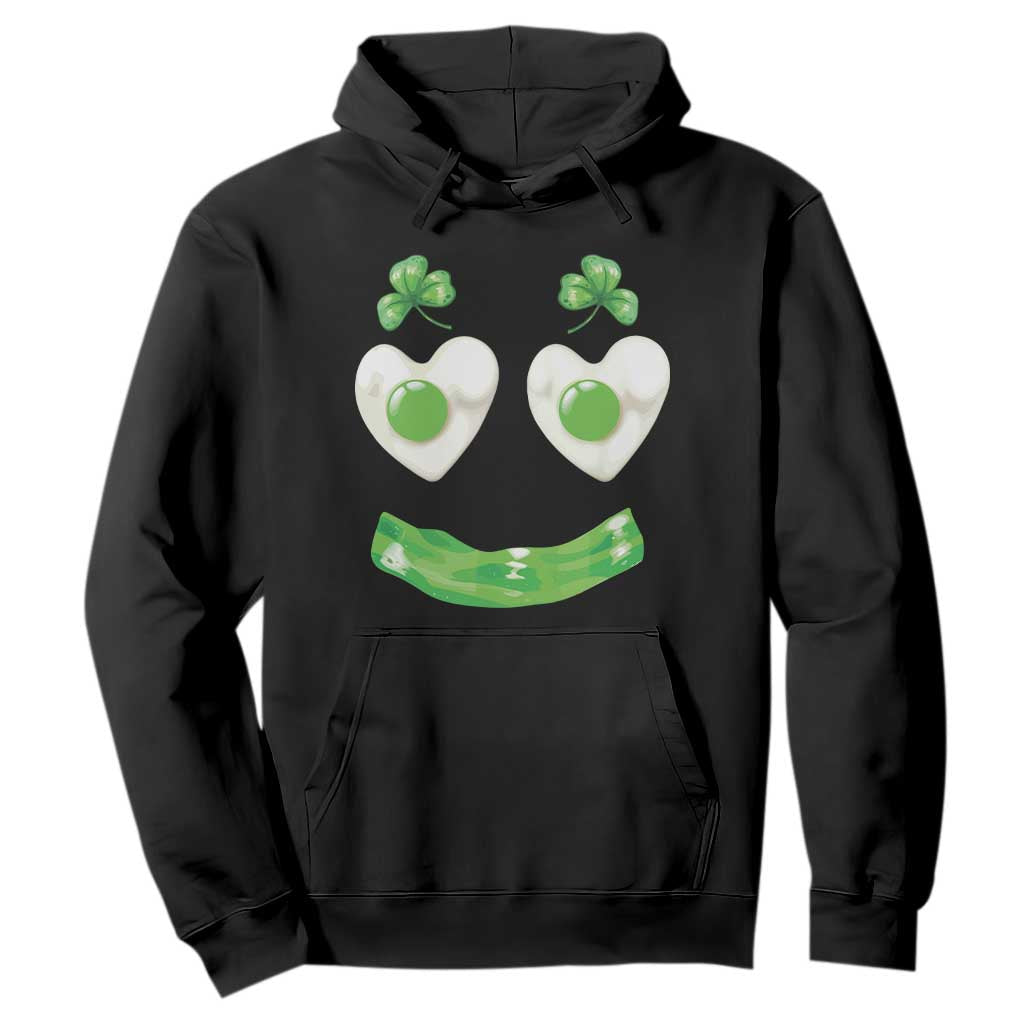 Funny Irish St Patricks Day Shamrock Hoodie Green Eggs Smile Brunch Breakfast TS10 Black Print Your Wear