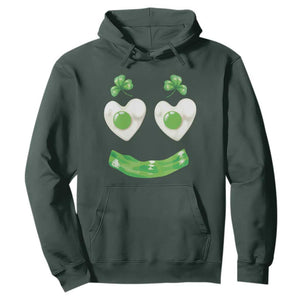 Funny Irish St Patricks Day Shamrock Hoodie Green Eggs Smile Brunch Breakfast TS10 Dark Forest Green Print Your Wear