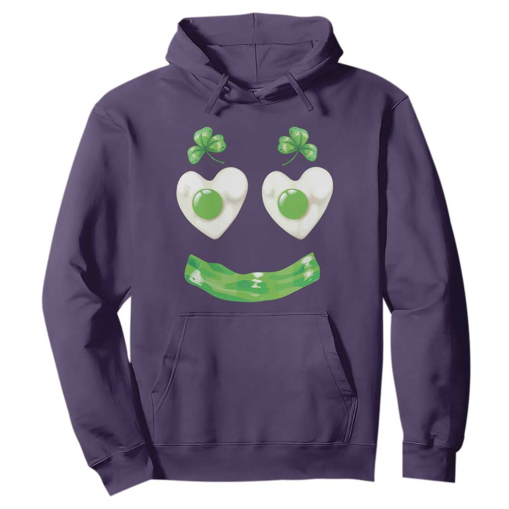 Funny Irish St Patricks Day Shamrock Hoodie Green Eggs Smile Brunch Breakfast TS10 Purple Print Your Wear