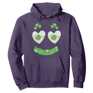 Funny Irish St Patricks Day Shamrock Hoodie Green Eggs Smile Brunch Breakfast TS10 Purple Print Your Wear