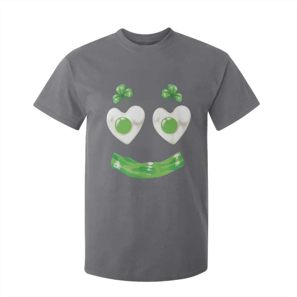 Funny Irish St Patricks Day Shamrock T Shirt For Kid Green Eggs Smile Brunch Breakfast TS10 Charcoal Print Your Wear