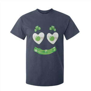 Funny Irish St Patricks Day Shamrock T Shirt For Kid Green Eggs Smile Brunch Breakfast TS10 Navy Print Your Wear