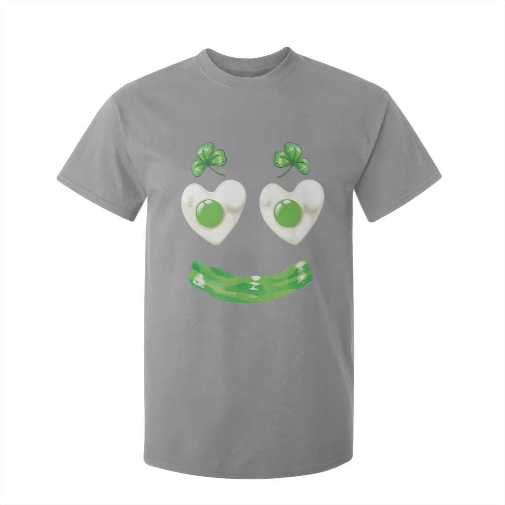 Funny Irish St Patricks Day Shamrock T Shirt For Kid Green Eggs Smile Brunch Breakfast TS10 Sport Gray Print Your Wear