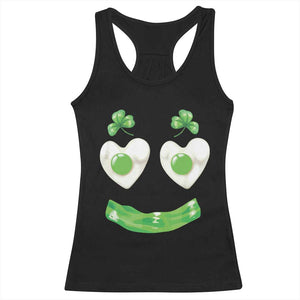 Funny Irish St Patricks Day Shamrock Racerback Tank Top Green Eggs Smile Brunch Breakfast TS10 Black Print Your Wear