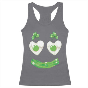 Funny Irish St Patricks Day Shamrock Racerback Tank Top Green Eggs Smile Brunch Breakfast TS10 Charcoal Print Your Wear