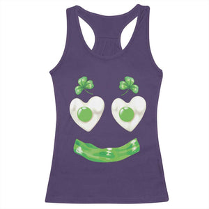 Funny Irish St Patricks Day Shamrock Racerback Tank Top Green Eggs Smile Brunch Breakfast TS10 Purple Print Your Wear