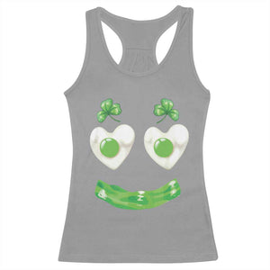 Funny Irish St Patricks Day Shamrock Racerback Tank Top Green Eggs Smile Brunch Breakfast TS10 Sport Gray Print Your Wear