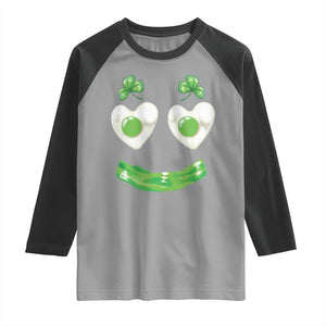 Funny Irish St Patricks Day Shamrock Raglan Shirt Green Eggs Smile Brunch Breakfast TS10 Sport Gray Black Print Your Wear