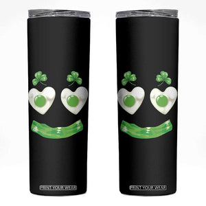 Funny Irish St Patricks Day Shamrock Skinny Tumbler Green Eggs Smile Brunch Breakfast TS10 Black Print Your Wear
