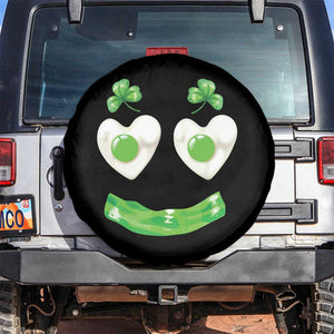 Funny Irish St Patricks Day Shamrock Spare Tire Cover Green Eggs Smile Brunch Breakfast TS10 No hole Black Print Your Wear